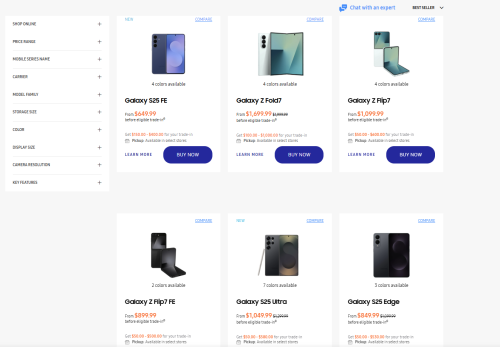 Samsung Galaxy Smartphones – All Phones | Shop Latest Models 5G & More