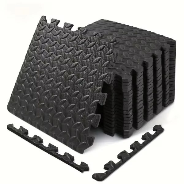 16Pcs Non-slip Waterproof Fitness Mat Shock-absorbing Floor Protection Splicing Exercise Mat Power Yoga Training Floor Tiles